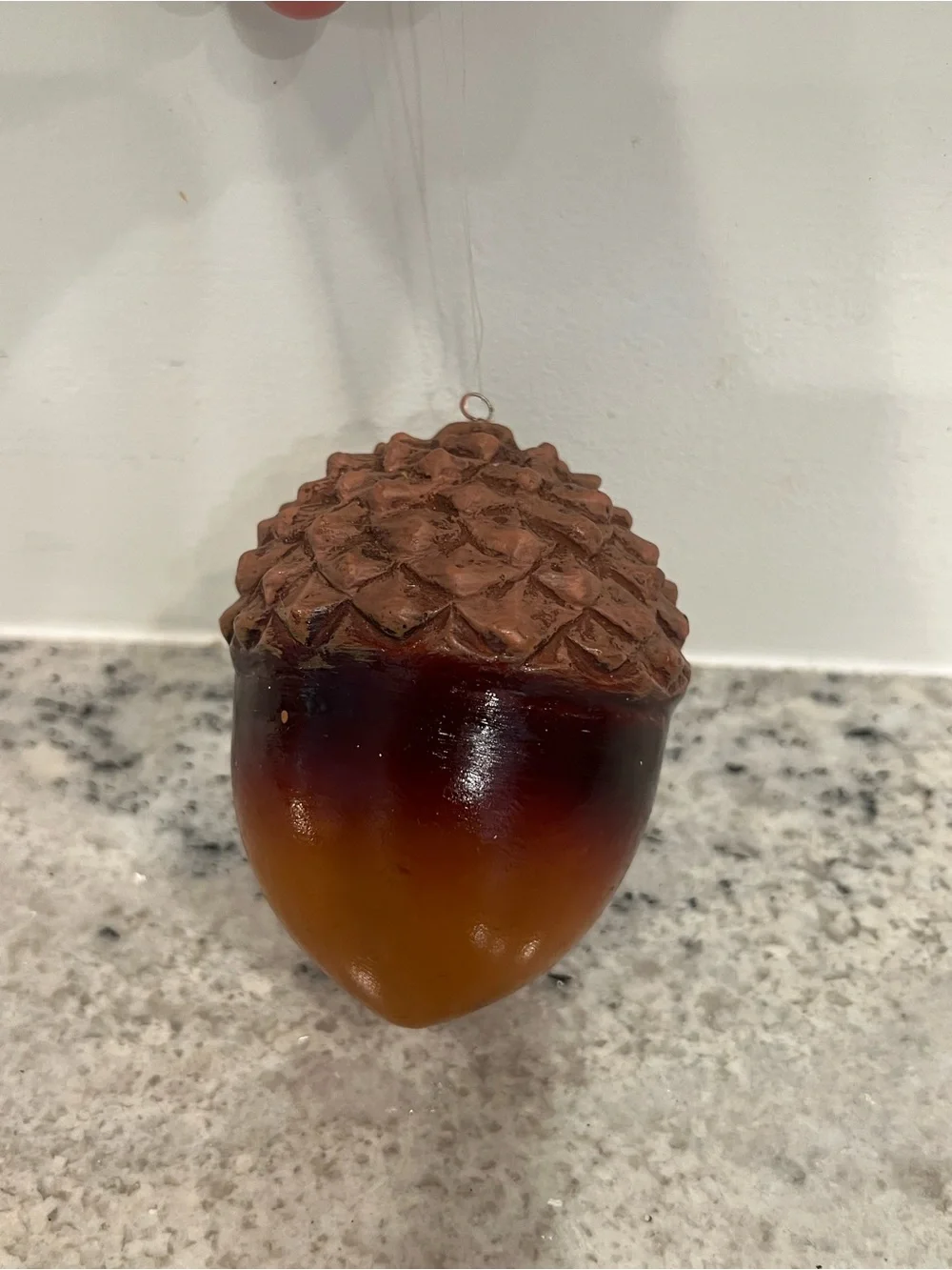 XL Decorative Acorn Ornament in Brown and Amber